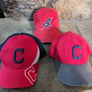 Lot Of Vintage 90s Cleveland Indians Adjustable Hats Adult & Youth Ballcaps